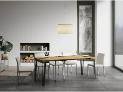 ITAMOBY Consola*Mesa consola extensível 90x40/196 cm Rio Small Carvalho Natural quadro Antracite Natural claro