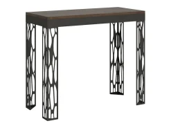 Mesa consola extensível 90x40/300 cm Ghibli Evolution Nogueira quadro Antracite^ITAMOBY New