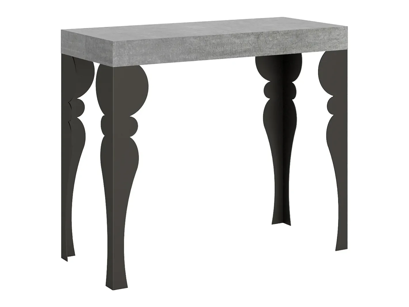 Mesa consola extensível 90x40/300 cm Paxon Cimento quadro Antracite^ITAMOBY New