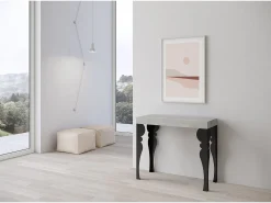 Mesa consola extensível 90x40/300 cm Paxon Cimento quadro Antracite^ITAMOBY New