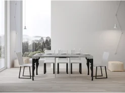 Mesa consola extensível 90x40/300 cm Paxon Cimento quadro Antracite^ITAMOBY New