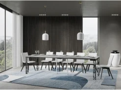 ITAMOBY Consola*Mesa consola extensível 90x40/300 cm Ghibli Evolution Cimento quadro Antracite Cinzento