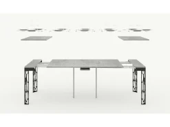 ITAMOBY Consola*Mesa consola extensível 90x40/300 cm Ghibli Evolution Cimento quadro Antracite Cinzento