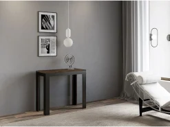 Mesa consola extensível 90x40/196 cm Linea Evolution Small Nogueira quadro Antracite*ITAMOBY Sale