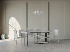 Mesa consola extensível 90x40/196 cm Plano Small Cinza Branca quadro Antracite^ITAMOBY Discount