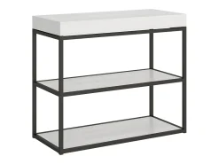 Mesa consola extensível 90x40/196 cm Plano Small Cinza Branca quadro Antracite^ITAMOBY Discount