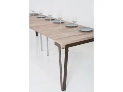 ITAMOBY Consola*Mesa consola extensível 90x40/300 cm Rio Carvalho Natural quadro Ferrugem Castanho