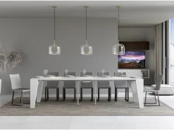 Mesa consola extensível 90x40/300 cm Naxy Cinza Branca*ITAMOBY New