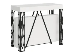 Ityhome Consola*Mesa consola extensível 90x40/300 cm Kerpa cinza branca quadro antracite Branco