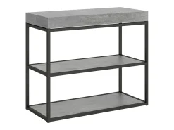 New Mesa consola extensível 90x40/300 cm Plano Cimento quadro Antracite Consola