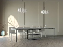 New Mesa consola extensível 90x40/300 cm Plano Cimento quadro Antracite Consola