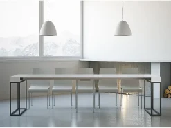 Mesa consola extensível 90x40/300 cm Epoca Cinza Branca quadro Antracite^ITAMOBY Online