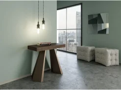 ITAMOBY Consola*Mesa consola extensível 90x40/300 cm Diamante Nogueira quadro Urso Natural escuro