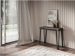 ITAMOBY Consola*Mesa consola extensível 90x40/196 cm Rio Small Tortora quadro Antracite Castanho