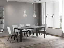ITAMOBY Consola*Mesa consola extensível 90x40/300 cm Linea Evolution Cimento quadro Antracite Cinzento