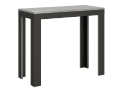 ITAMOBY Consola*Mesa consola extensível 90x40/300 cm Linea Evolution Cimento quadro Antracite Cinzento