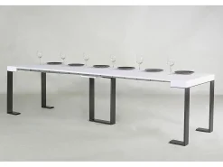 ITAMOBY Consola*Mesa consola extensível 90x40/300 cm Sintesi Cinza Branca quadro Antracite Branco