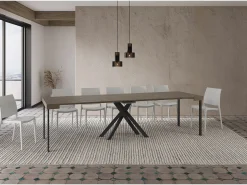Clearance Mesa consola extensível 90x40/300 cm Krack tortora pernas antracite Consola