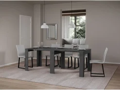 Online Mesa consola extensível 90x25/181 cm Narrow Antracite Espatulado Consola