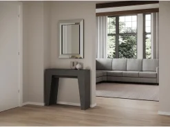 Online Mesa consola extensível 90x25/181 cm Narrow Antracite Espatulado Consola