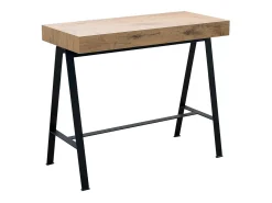 ITAMOBY Consola*Mesa consola extensível 90x40/196 cm Banco Small Carvalho Natural quadro Antracite Natural claro