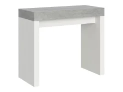 Mesa consola extensível 90x40/300 cm Roxell Mix plano Cimento - estrutura Cinza Branca^ITAMOBY