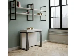 ITAMOBY Consola*Mesa consola extensível 90x40/288 cm Asia Cinza Branca quadro Antracite Branco