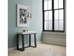 ITAMOBY Consola*Mesa consola extensível 90x40/288 cm Asia Cinza Branca quadro Antracite Branco