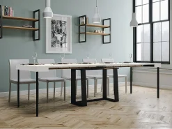 ITAMOBY Consola*Mesa consola extensível 90x40/288 cm Asia Cinza Branca quadro Antracite Branco