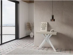 Mesa consola extensível 90x40/196 cm Krack Small caxemira pernas brancas*Ityhome Best