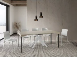 Mesa consola extensível 90x40/196 cm Krack Small caxemira pernas brancas*Ityhome Best