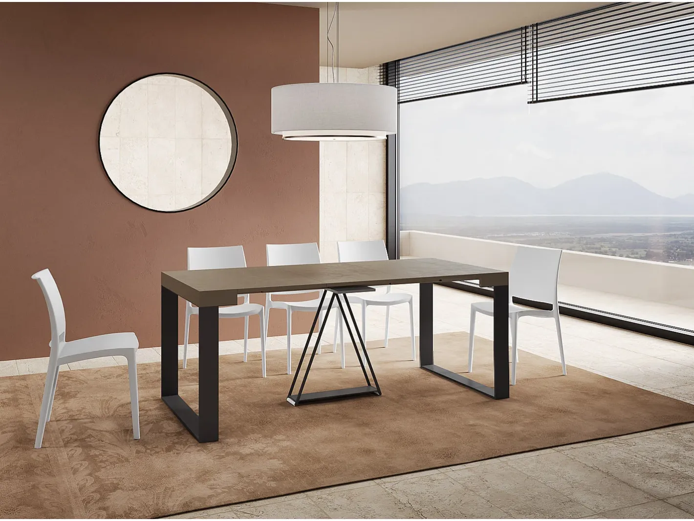 Clearance Mesa consola extensível 90x40/196 cm Sketa Small tortora quadro antracite Consola