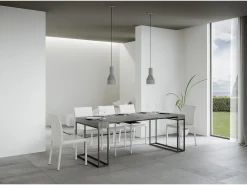 Clearance Mesa consola extensível 90x40/196 cm Epoca Small Cimento quadro Antracite Consola