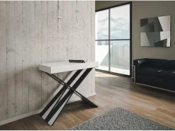 Clearance Mesa consola extensível 90x40/196 cm Diago Small Cinza Branca quadro Antracite Consola