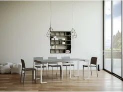 ITAMOBY Consola*Mesa consola extensível 90x40/300 cm Tecno Nogueira quadro Branco Castanho