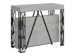 Mesa consola extensível 90x40/300 cm Kerpa cimento quadro antracite^Ityhome Sale