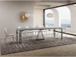 Mesa consola extensível 90x40/300 cm Kerpa cimento quadro antracite^Ityhome Sale