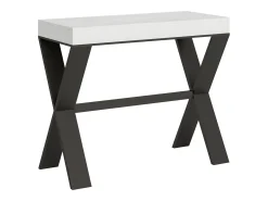 ITAMOBY Consola*Mesa consola extensível 90x40/300 cm Xenia Cinza Branca quadro Antracite Branco