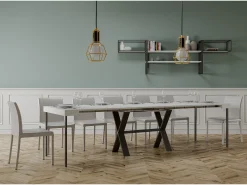 ITAMOBY Consola*Mesa consola extensível 90x40/300 cm Xenia Cinza Branca quadro Antracite Branco