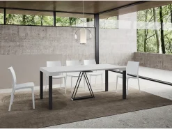 Mesa consola extensível 90x40/196 cm Tiris Small cinza branca quadro antracite*Ityhome Best