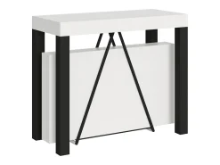 Mesa consola extensível 90x40/196 cm Tiris Small cinza branca quadro antracite*Ityhome Best