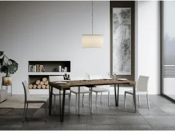 Mesa consola extensível 90x40/300 cm Rio Nogueira quadro Ferrugem*ITAMOBY New
