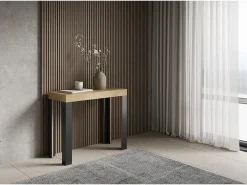 Best Mesa consola extensível 90x40/196 cm Linea Small Carvalho Natural quadro Antracite Consola