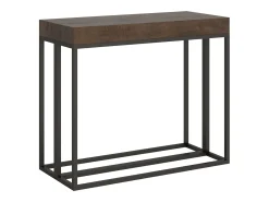 ITAMOBY Consola*Mesa consola extensível 90x40/196 cm Epoca Small Nogueira quadro Antracite Natural escuro