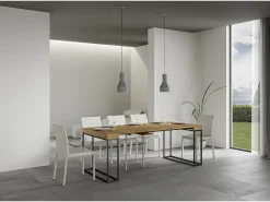 Sale Mesa consola extensível 90x40/300 cm Epoca Carvalho Natural quadro Antracite Consola