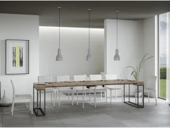 Sale Mesa consola extensível 90x40/300 cm Epoca Carvalho Natural quadro Antracite Consola