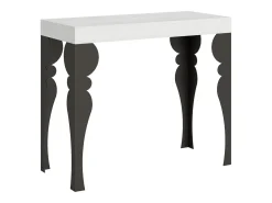 Mesa consola extensível 90x40/300 cm Paxon Cinza Branca quadro Antracite Consola