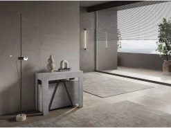 Clearance Mesa consola extensível 90x42/198 cm Scicca Small Cimento Consola
