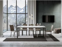 Clearance Mesa consola extensível 90x40/196 cm Everyday Small Evolution Cinza Branca quadro Antracite Consola