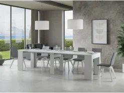 Mesa consola extensível 90x49/307 cm Extra Cinza Branca extensões internas*ITAMOBY Clearance